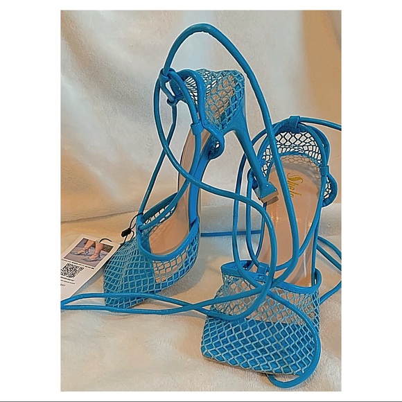 NEW Sandals Stiletto Mesh Stiletto Heel Sandals Euro Size 37 US Size 6.5 - Picture 3 of 12